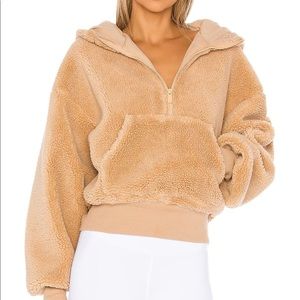 NEW Alo yoga Streetside Half Zip Hoodie, Sherpa fleece - small